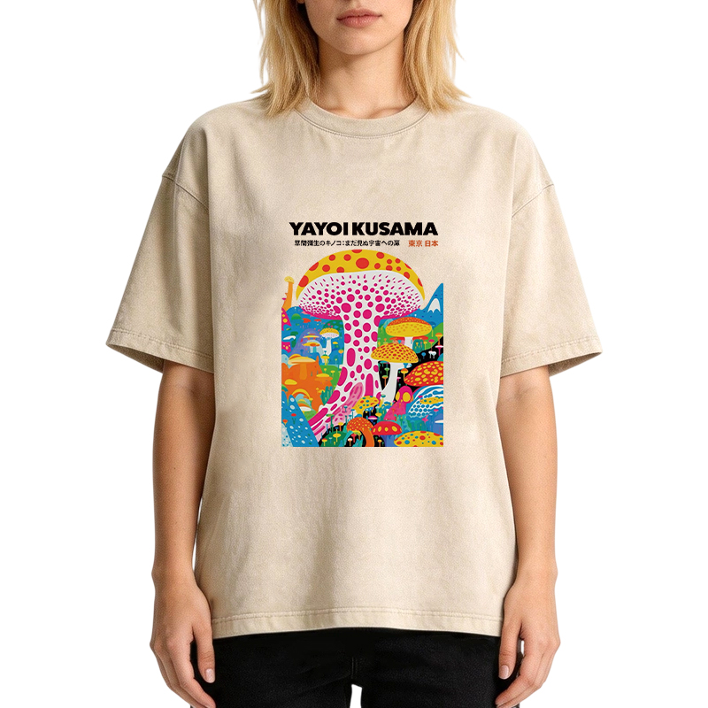 Tokyocanvas Psychedelic Mushrooms Washed T-Shirt