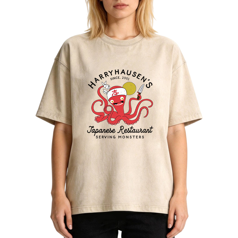 Tokyocanvas Harryhausen's Japanese Restaurant  Washed T-Shirt