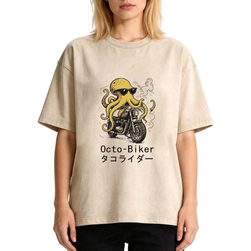 Tokyocanvas Octopus Motorcycle Washed T-Shirt