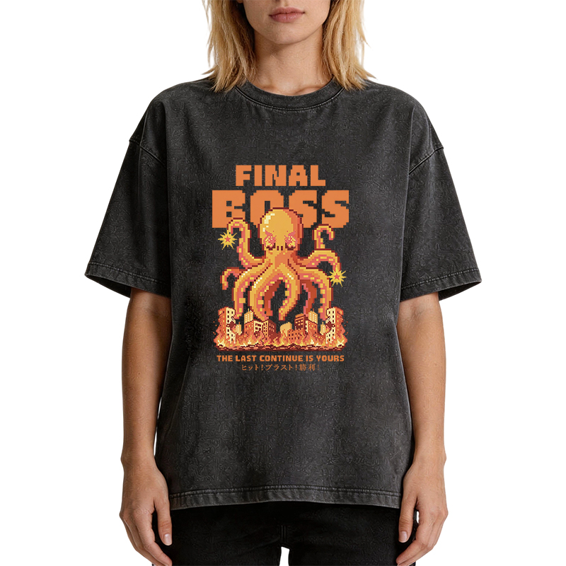 Tokyocanvas Final Boss Game Washed T-Shirt