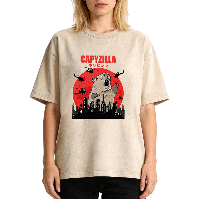Tokyocanvas Capyzilla Capybara Washed T-Shirt
