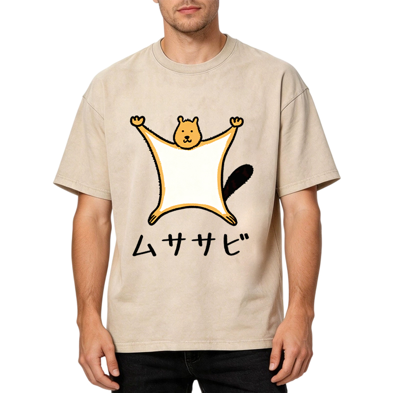 Tokyocanvas Flying squirrel Washed T-Shirt