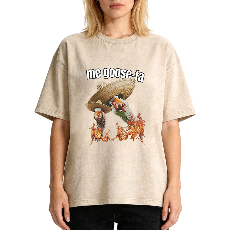 Tokyocanvas Me Goose-ta Washed T-Shirt