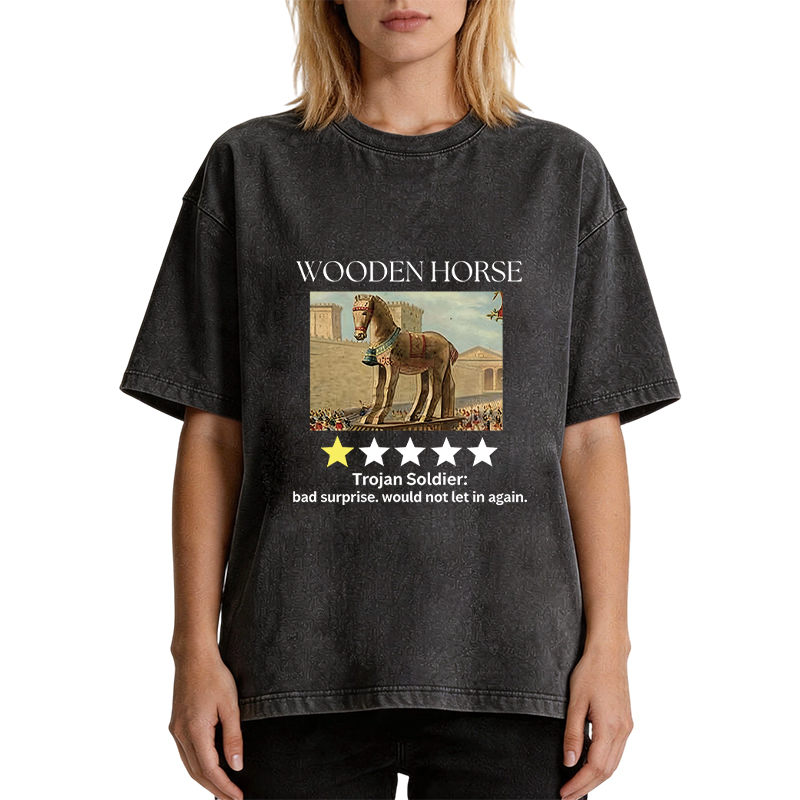 Tokyocanvas Trojan Horse One Star Review Washed T-Shirt