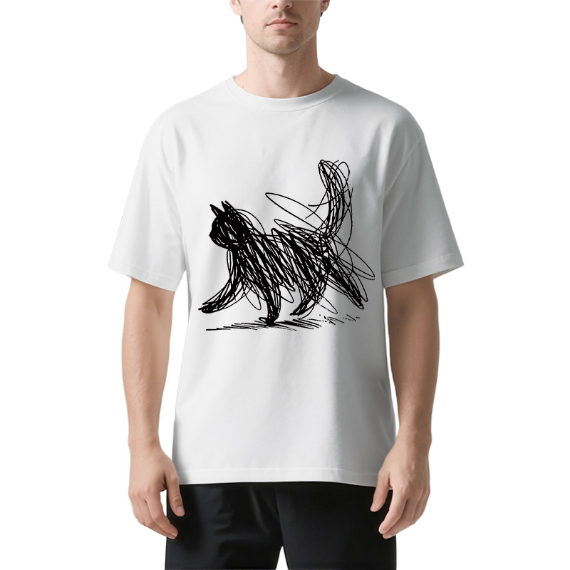 Tokyocanvas Minimalist Cat Art Classic T-Shirt