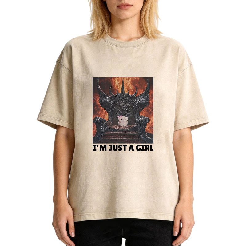 Tokyocanvas I'm Just A Girl Washed T-Shirt