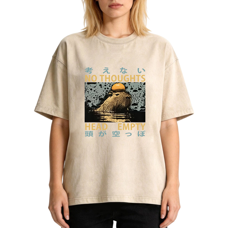 Tokyocanvas No Thoughts Head Empty Washed T-Shirt