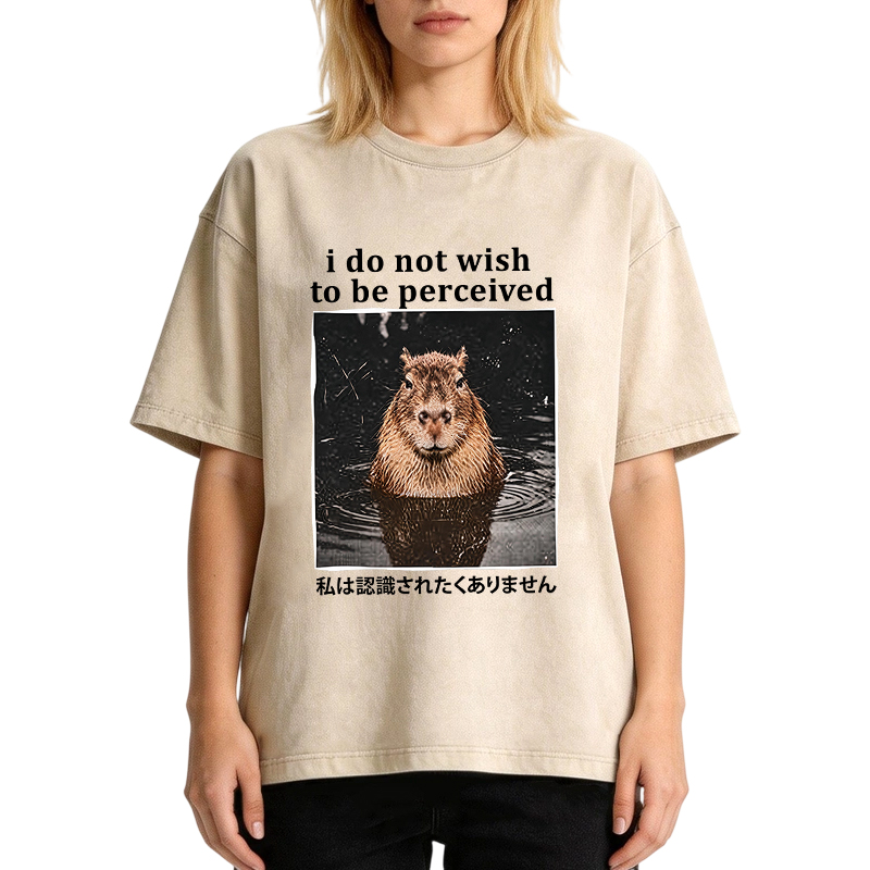 Tokyocanvas I Do Not Wish to Be Perceived Capybara Washed T-Shirt