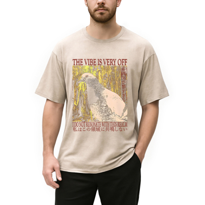 Tokyocanvas The Vibe is Very Off Washed T-Shirt