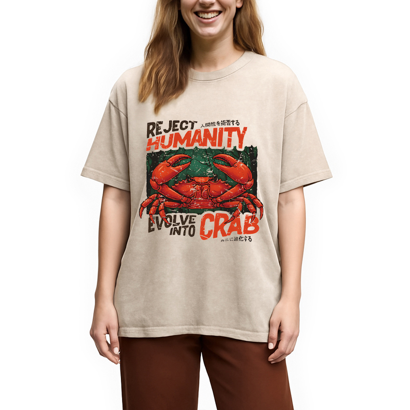 Tokyocanvas Horror Crab Washed T-Shirt