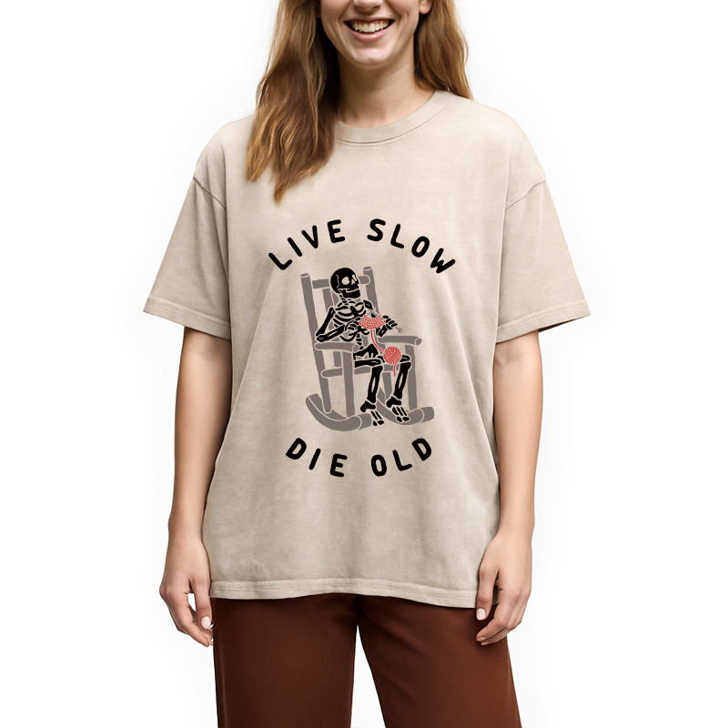 Tokyocanvas Live Slow Die Old Washed T-Shirt
