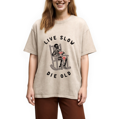Tokyocanvas Live Slow Die Old Washed T-Shirt