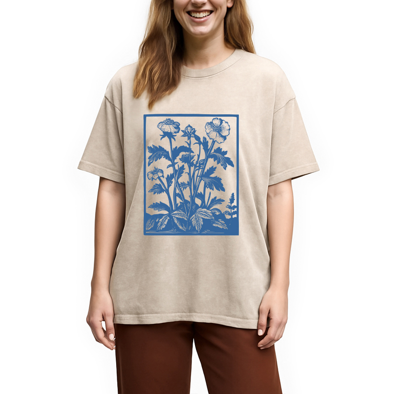 Tokyocanvas Wildflowers Washed T-Shirt