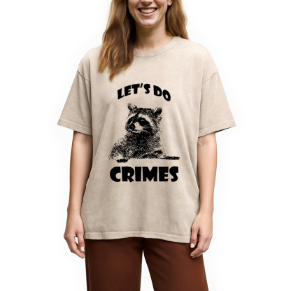 Tokyocanvas Raccoon Let's Do Crimes Washed T-Shirt