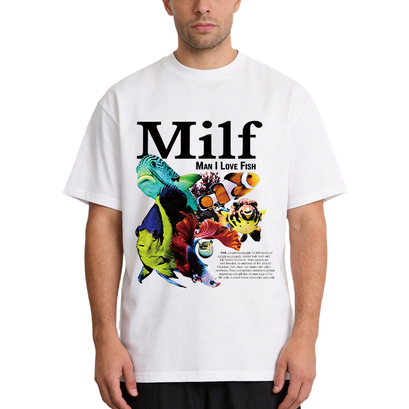 Tokyocanvas Man I Love Fish Vintage Meme Classic T-Shirt