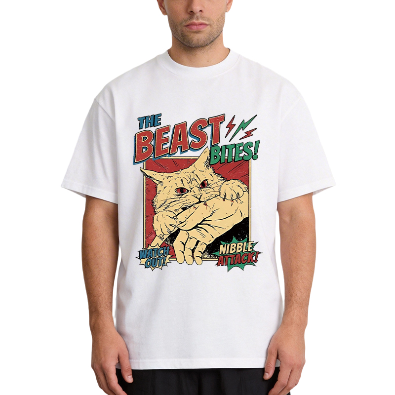 Tokyocanvas Vintage Horror Cat Bite Classic T-Shirt