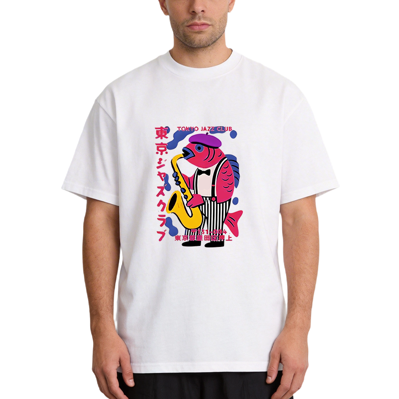 Tokyocanvas Fish in Band Playing Saxophone Classic T-Shirt