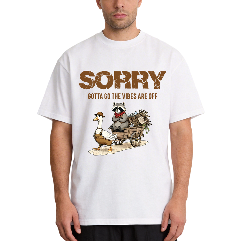 Tokyocanvas Sorry Gotta Go The Vibes Are Off Funny Raccoon Classic T-Shirt