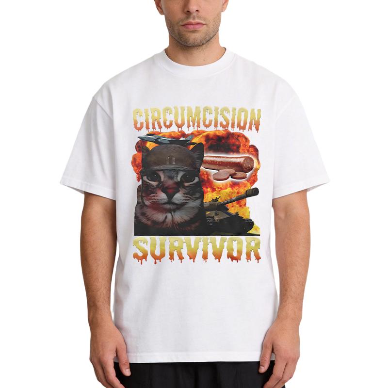 Tokyocanvas Circumcision Survivor Funny Cat Meme Classic T-Shirt