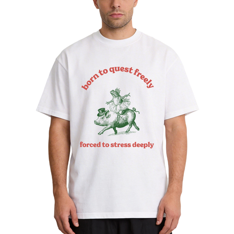 Tokyocanvas Born to Quest Freely Funny Pig Frog Classic T-Shirt