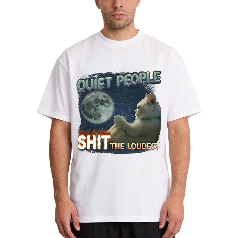 Tokyocanvas Quiet People Shit the loudest Funny Sigma Lone Cat Meme Classic T-Shirt