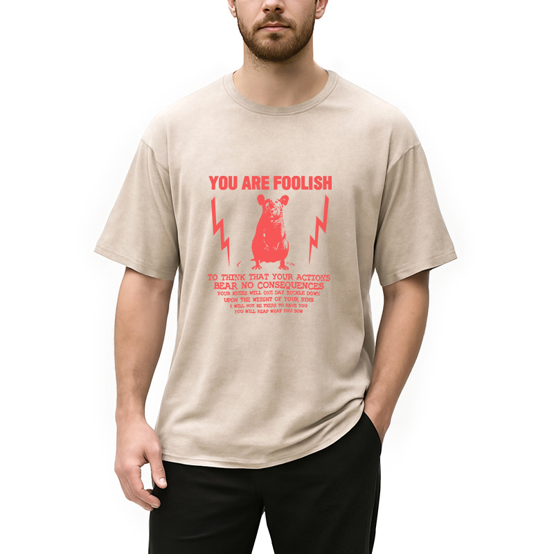 Tokyocanvas You Are Foolish Rat Meme Washed T-Shirt