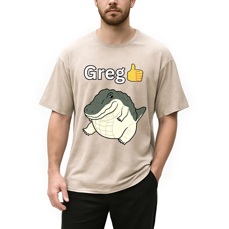 Tokyocanvas Greg The Crocodile Meme Washed T-Shirt
