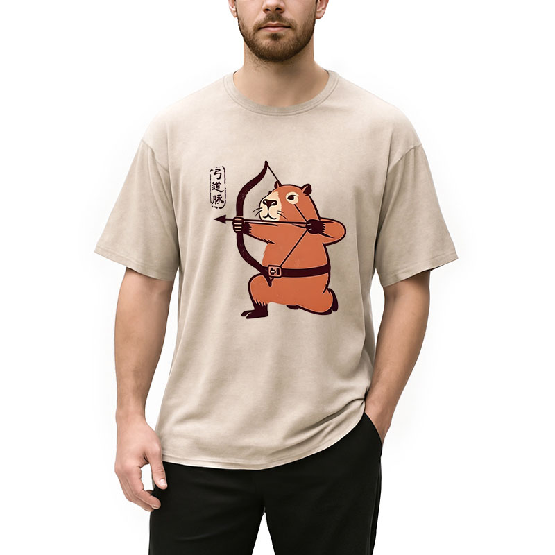 Tokyocanvas The Capybara Archer Washed T-Shirt