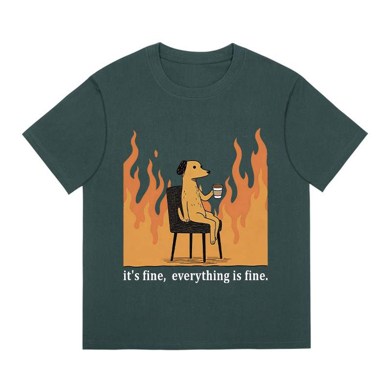 Tokyocanvas Dog in Fire Boxy T-Shirt