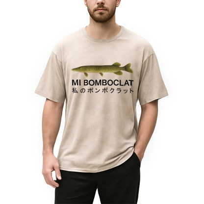 Tokyocanvas Mi Bomboclat Fish Meme Washed T-Shirt
