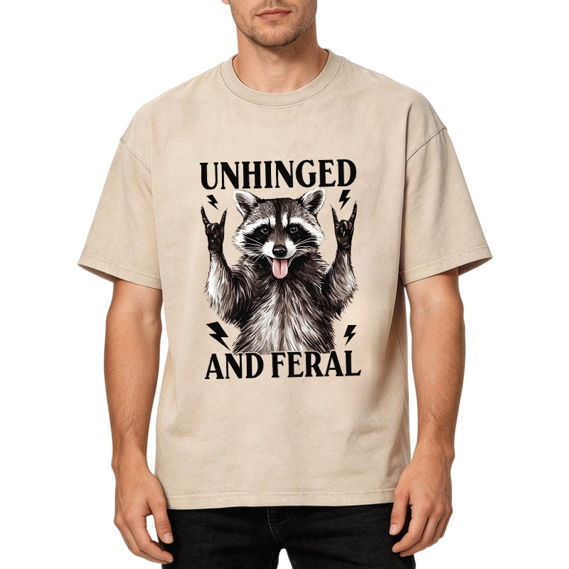 Tokyocanvas Unhinged and Feral Racoon Washed T-Shirt