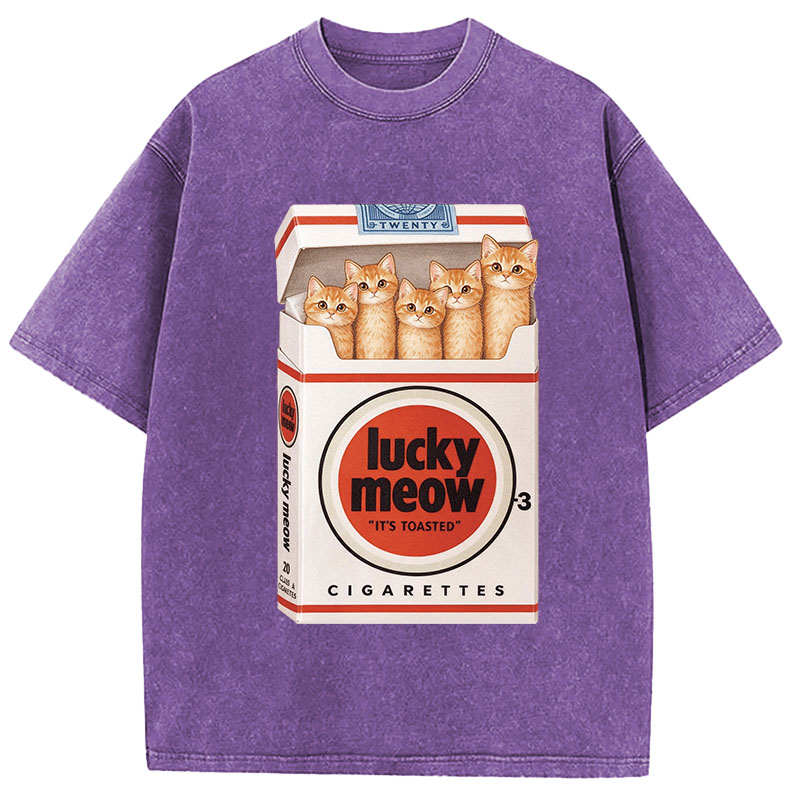 Tokyocanvas Lucky Meow Washed T-Shirt