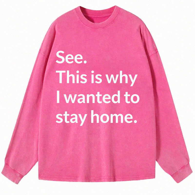 Tokyocanvas Why I Wanted To Stay Home Long Sleeve Washed T-Shirt
