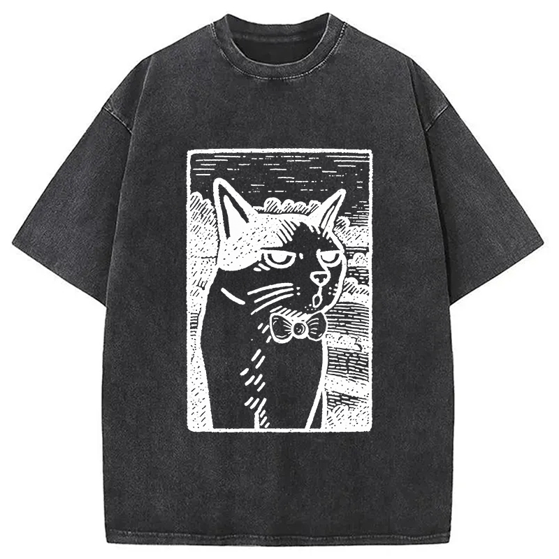 Tokyocanvas Cat's Hateful Eyes Washed T-Shirt