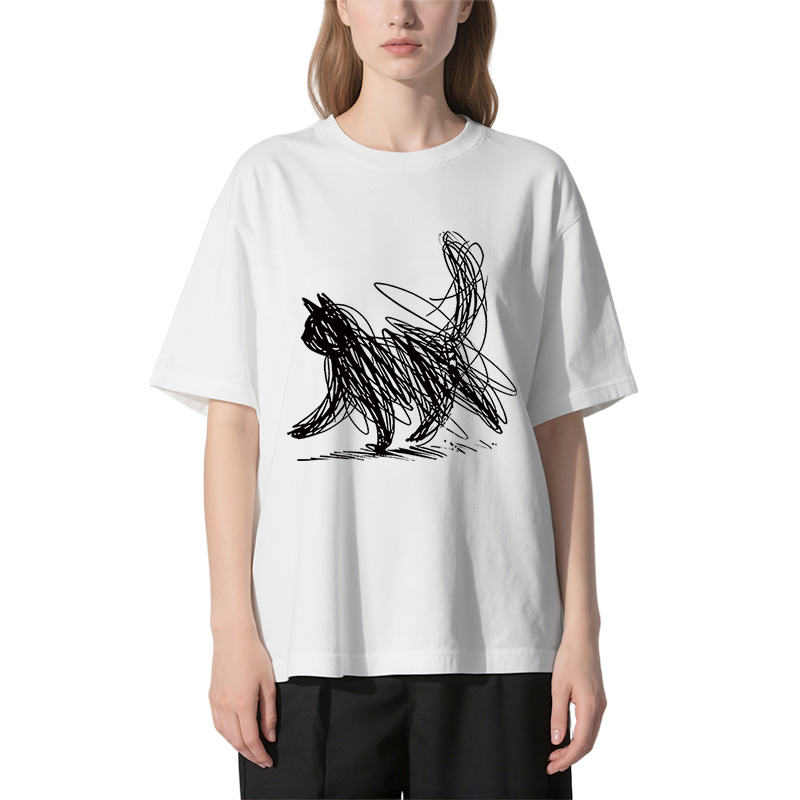 Tokyocanvas Minimalist Line Cat Classic T-Shirt