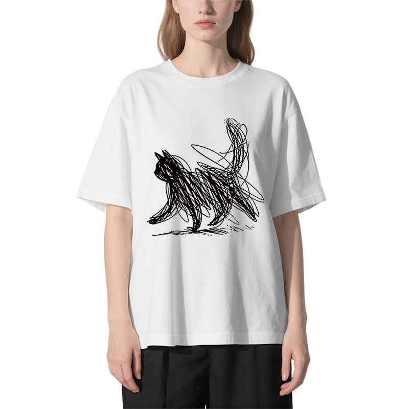 Tokyocanvas Minimalist Line Cat Classic T-Shirt