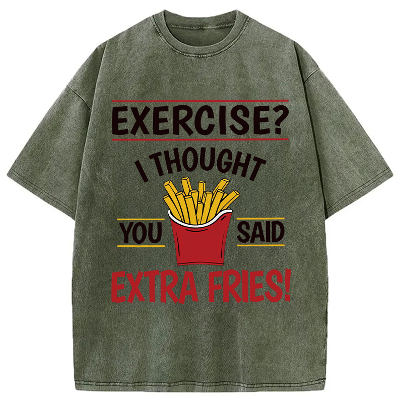 Tokyocanvas Funny Exercise Meme Washed T-Shirt