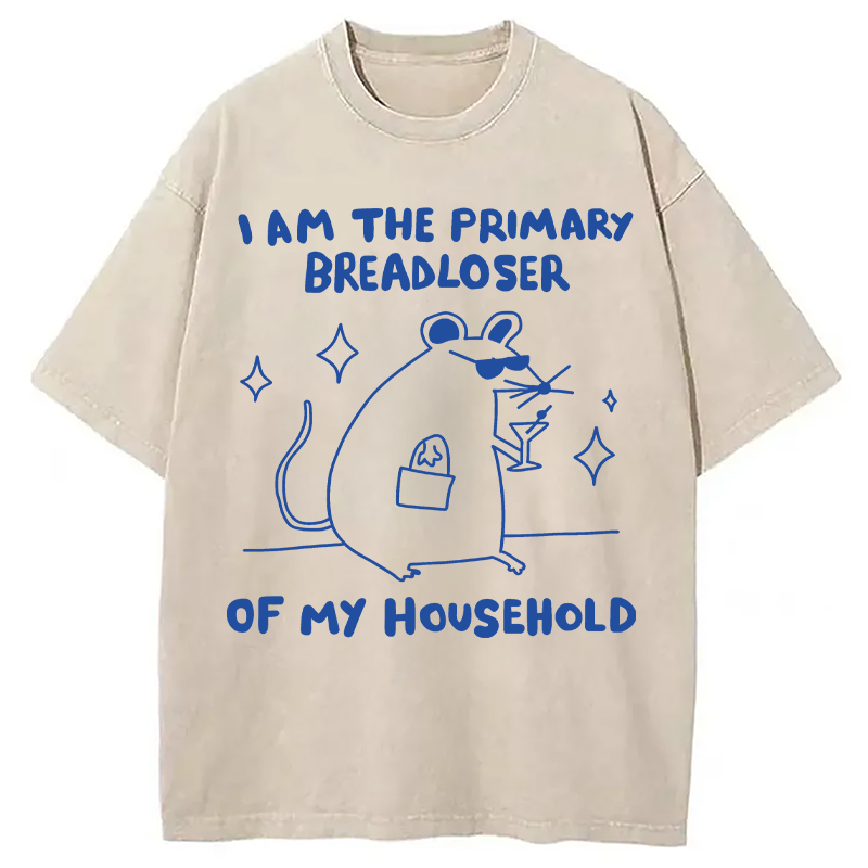 Tokyocanvas I Am the Primary Breadloser of My Household Washed T-Shirt