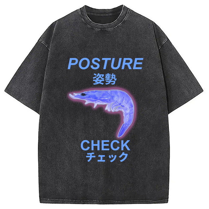 Tokyocanvas Posture Check Washed T-Shirt