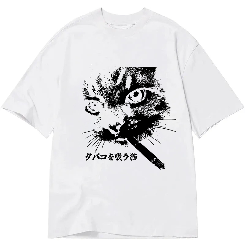 Tokyocanvas Retro Cat Smoking Classic T-Shirt