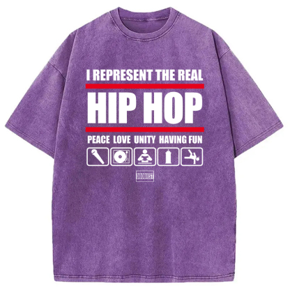 Tokyocanvas I Represent Real Hip-hop Washed T-Shirt