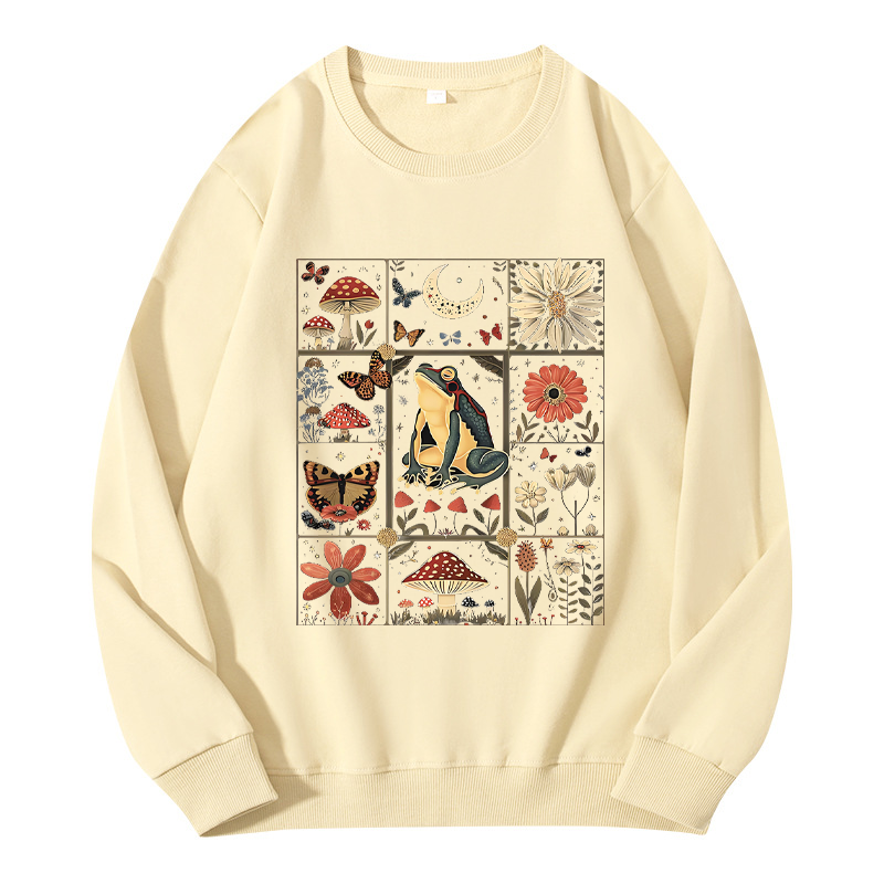 Tokyocanvas Celestial Frog Goblincore Mushroom Classic Sweatshirt