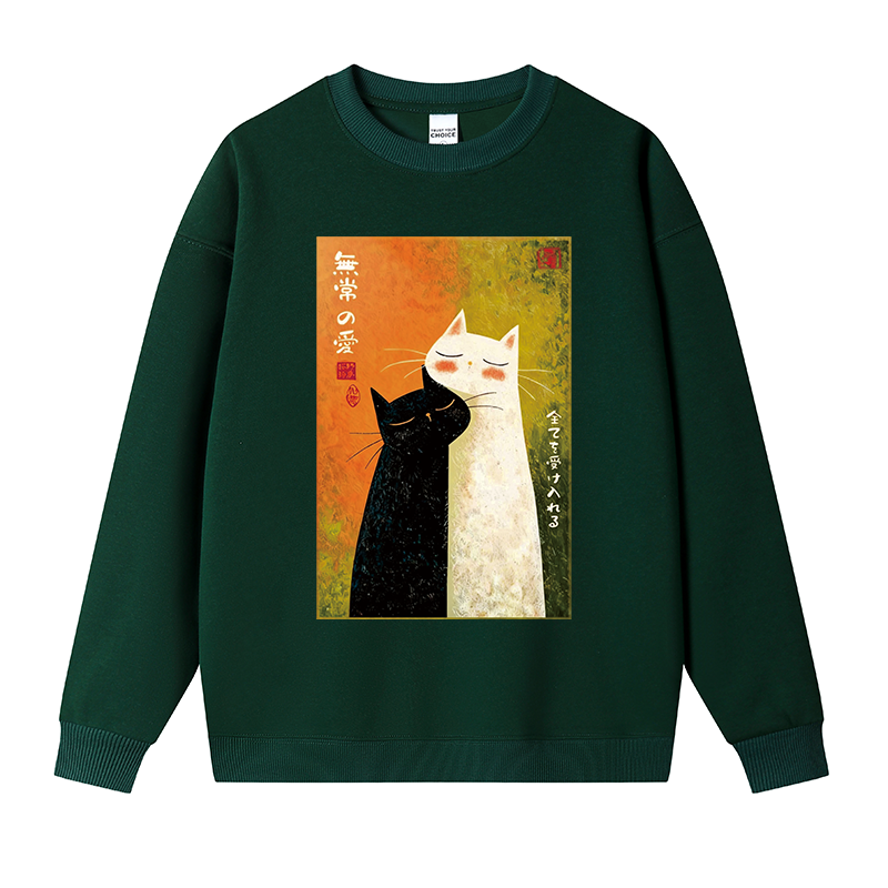 Tokyocanvas All Embraced by Transient Love Fleece Lined Sweatshirt