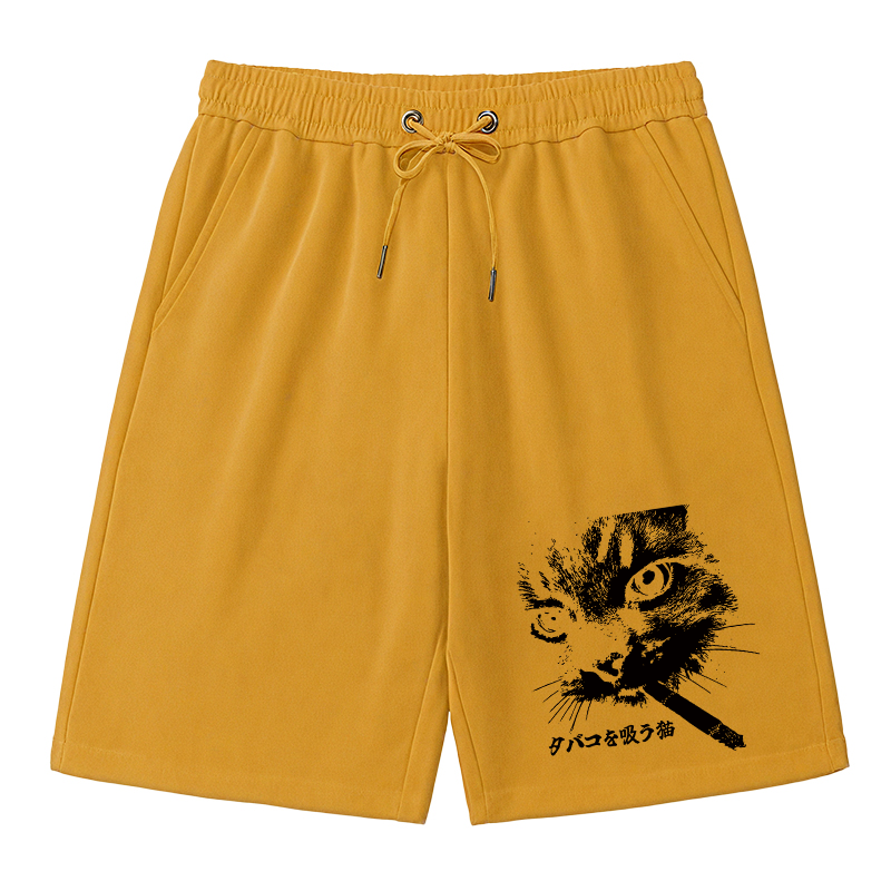 Tokyocanvas Retro Cat Smoking Classic Short
