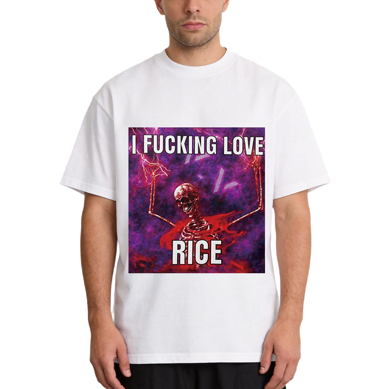 Tokyocanvas I F*cking Love Rice Funny Skeleton Meme Classic T-Shirt