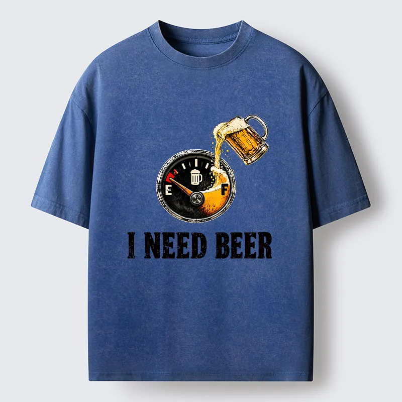 Tokyocanvas Low Fuel Beer Lover Meme Washed T-Shirt