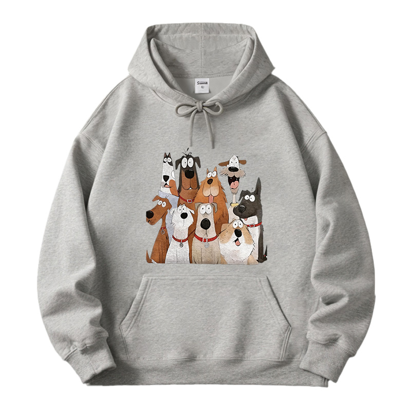 Tokyocanvas Funny Cute Dog Art Print Fleece Lined Hoodie