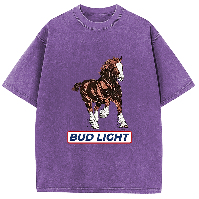 Tokyocanvas Bud Light Horse Washed T-Shirt