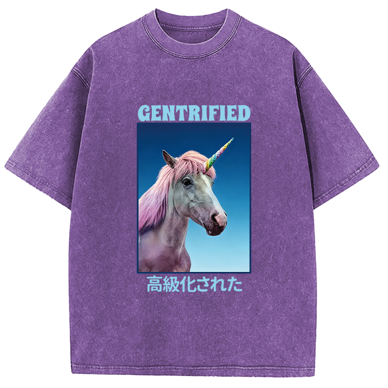 Tokyocanvas I Support Tiny Horse Rights Washed T-Shirt