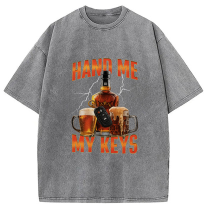 Tokyocanvas Hand Me The Keys Meme Washed T-Shirt